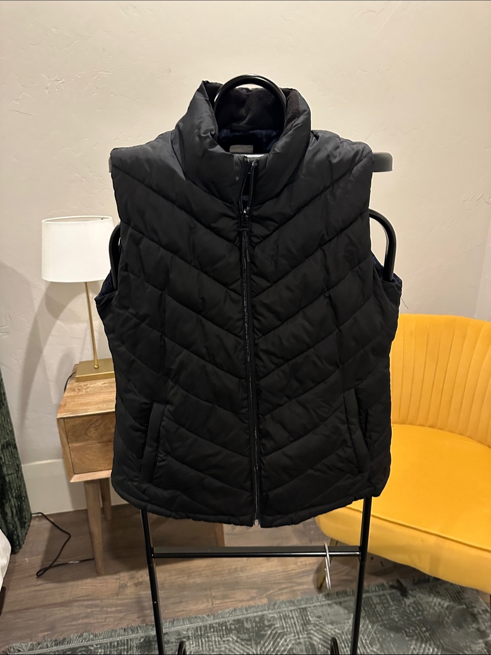 GAP Black Quilted Jacket with Navy Lining